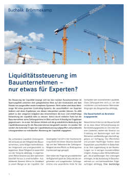 Liquiditätssteuerung im Bauunternehmen