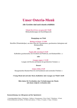 Unser Osteria-Menü