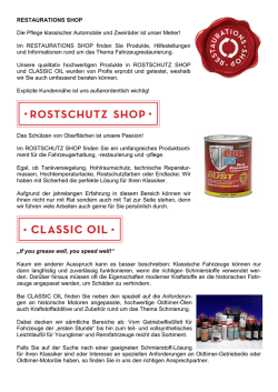 Im RESTAURATIONS SHOP finden Sie Produkte