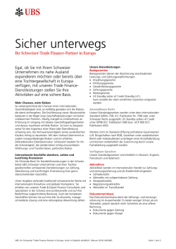 Ihr Schweizer Trade Finance Partner in Europa