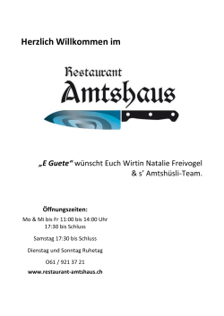Frühlingskarte 2016 - Restaurant Amtshaus