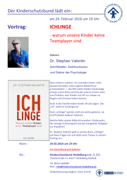 Vortrag: ICHLINGE - Kinderschutzbund Heidelberg