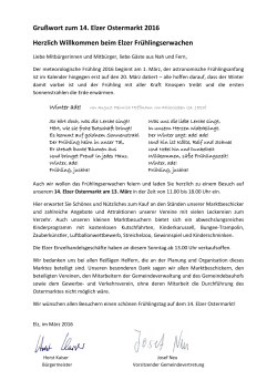 Gru&szlig;wort der Gemeinde
