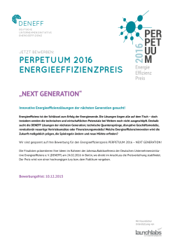 Perpetuum 2016 Energieeffizienzpreis