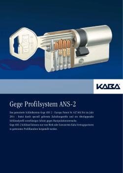 Kaba GmbH -Gege ANS-2 Sicherheitszylinder