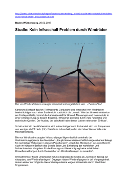 Studie: Kein Infraschall-Problem durch Windräder