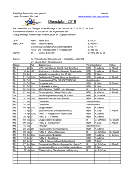 JF ME Dienstplan 2016 - Freiwillige Feuerwehr Herzogenrath