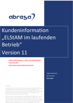 Kundeninfo ELStAM im laufenden Betrieb