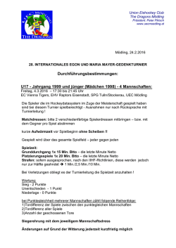 Durchf&uuml;hrungsbestimmungen - UEC "The Dragons" M&ouml;dling
