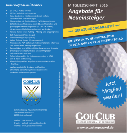 Angebote für Neueinsteiger - Golfclub Castrop