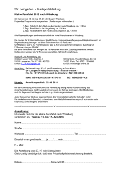 Info und Ausschreibung zur Anmeldung
