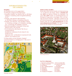 INFORMATIONEN F&Uuml;R DIE ANREISE