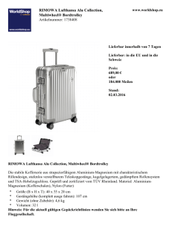 RIMOWA Lufthansa Alu Collection, Multiwheel® Bordtrolley