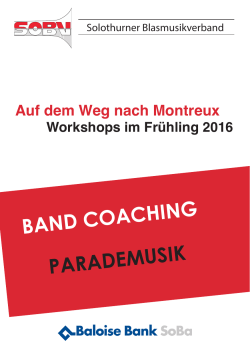 band coaching parademusik - SOBV – Solothurner Blasmusikverband