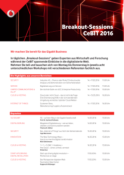 Breakout-Sessions CeBIT 2016