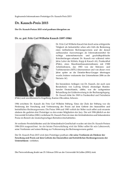 Dr. Kausch-Preis 2015 - Universit&auml;t St.Gallen