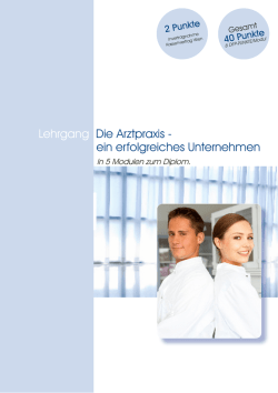 Lehrgang Die Arztpraxis - ein erfolgreiches
