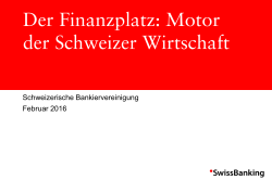 Der Finanzplatz Schweiz