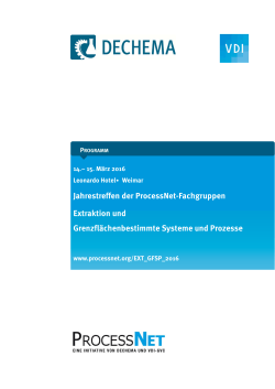 Jahrestreffen der ProcessNet-Fachgruppen Extraktion