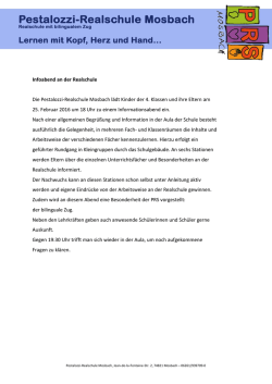 Infoabend an der Realschule Die Pestalozzi - PRS