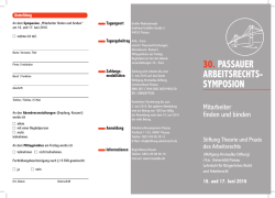 30. PASSAUER ARBEITSRECHTS SYMPOSION