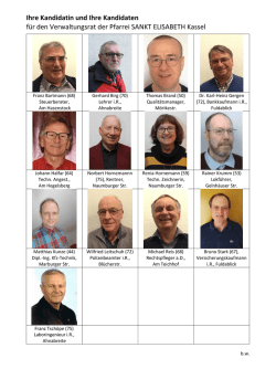 Ihre Kandidatin und Ihre Kandidaten