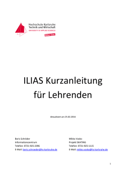 ILIAS Kurzanleitung f&uuml;r Lehrenden