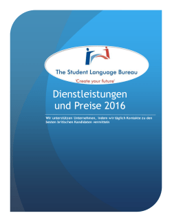 Preisliste - The Student Language Bureau