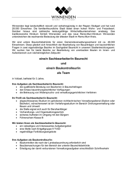 eine/n Sachbearbeiter/in Baurecht und eine/n