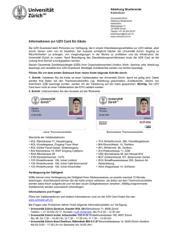 Informationen zur UZH Card f&uuml;r Mitarbeitende