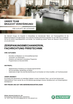 zerspanungsmechaniker/in, fachrichtung frästechnik