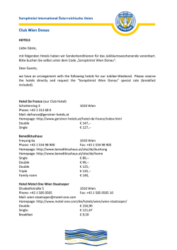 HOTELS Liebe G&auml;ste, mit folgenden Hotels haben wir
