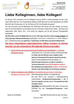 Liebe Kolleginnen, liebe Kollegen!