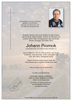 Johann Promok - Bestattung Sterzl