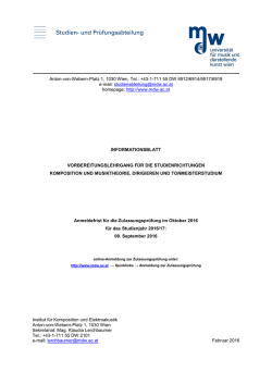 Infoblatt - Universit&auml;t f&uuml;r Musik und darstellende Kunst Wien