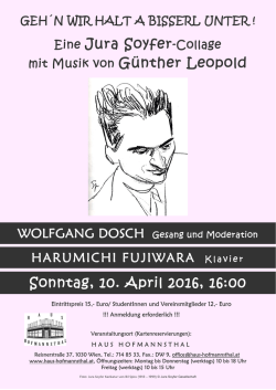 Eine Jura Soyfer-Collage mit Musik von G&ucirc;nther Leopold Sonntag