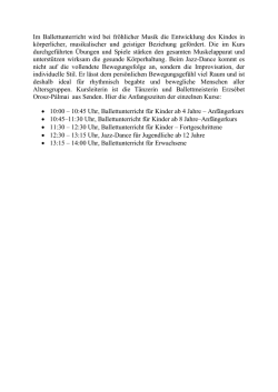 Im Ballettunterricht wird bei fr&ouml;hlicher Musik die Entwicklung des