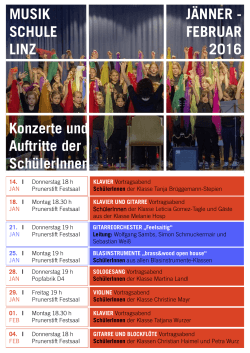 MUSIK SCHULE LINZ Konzerte und Auftritte der SchülerInnen