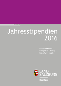 Jahresstipendien 2016