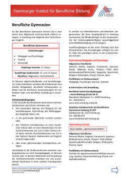 Infoblatt Berufliches Gymnasium - HIBB