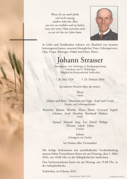 Johann Strasser - Bestattung Lesiak
