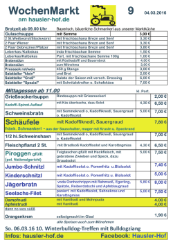 Speisekarte - Hausler-Hof