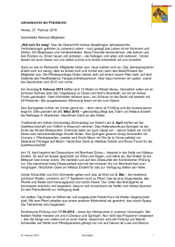 Jahresbericht der Pr&auml;sidentin