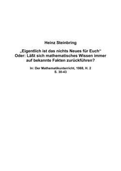 Eigentlich ist das nichts Neues f&uuml;r Euch