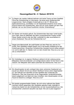 Hausregeltest Nr. 2 / Saison 2015/16