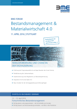Bestandsmanagement & Materialwirtschaft 4.0