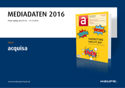 acquisa Mediadaten 2016 - MediaCenter