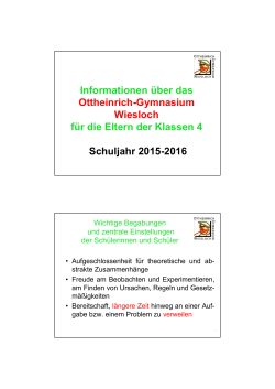 5. Klasse Info für Eltern 2016/17 - Ottheinrich