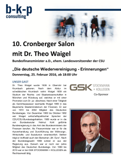 Programm 10. Cronberger Salon 2016