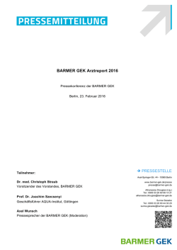 Digitale Pressemappe zum Arztreport 2016 ( PDF , 1 MB ) Hinweis